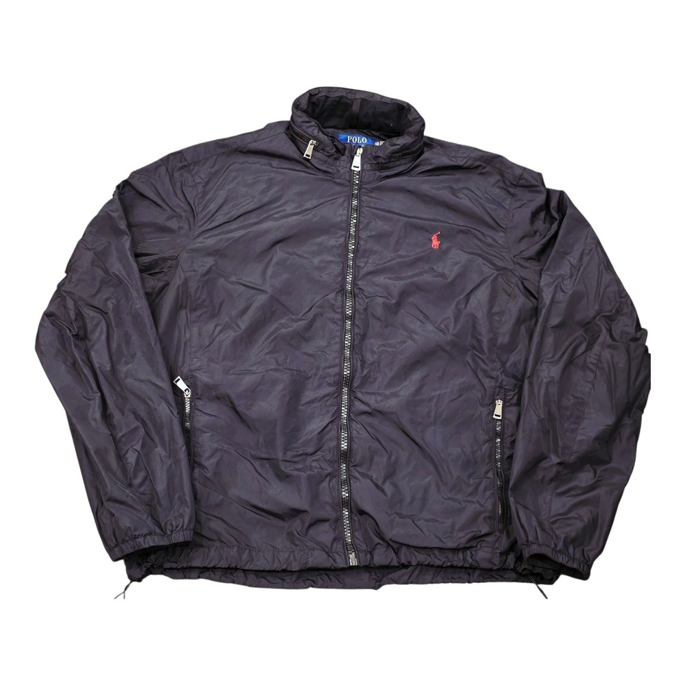 Men's Polo Ralph Lauren Water Repellent Windbreaker Full Zip Jacket Black Sz 2XL